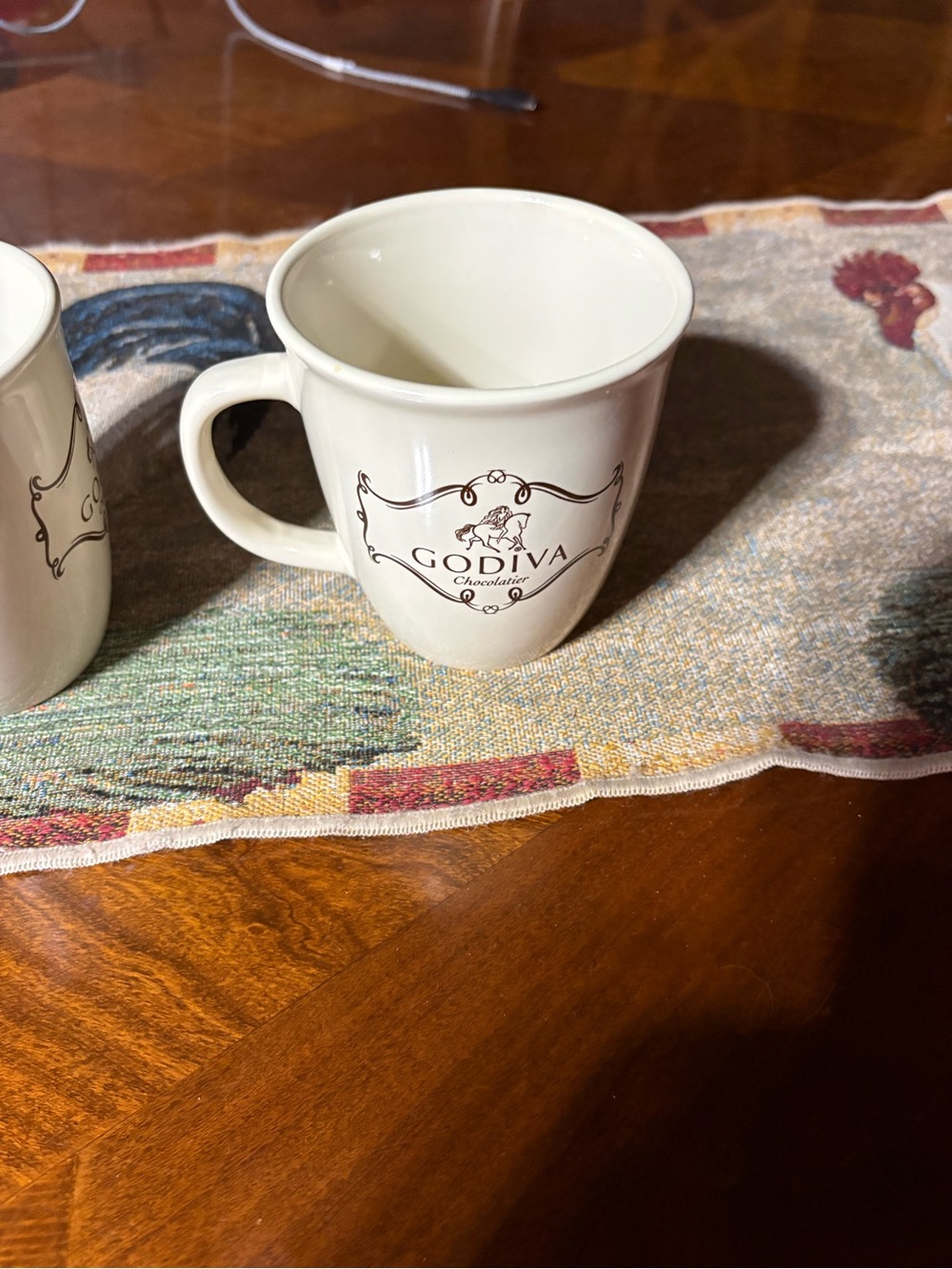 Diva Cream Ceramic Mug with Brown Logo Accent